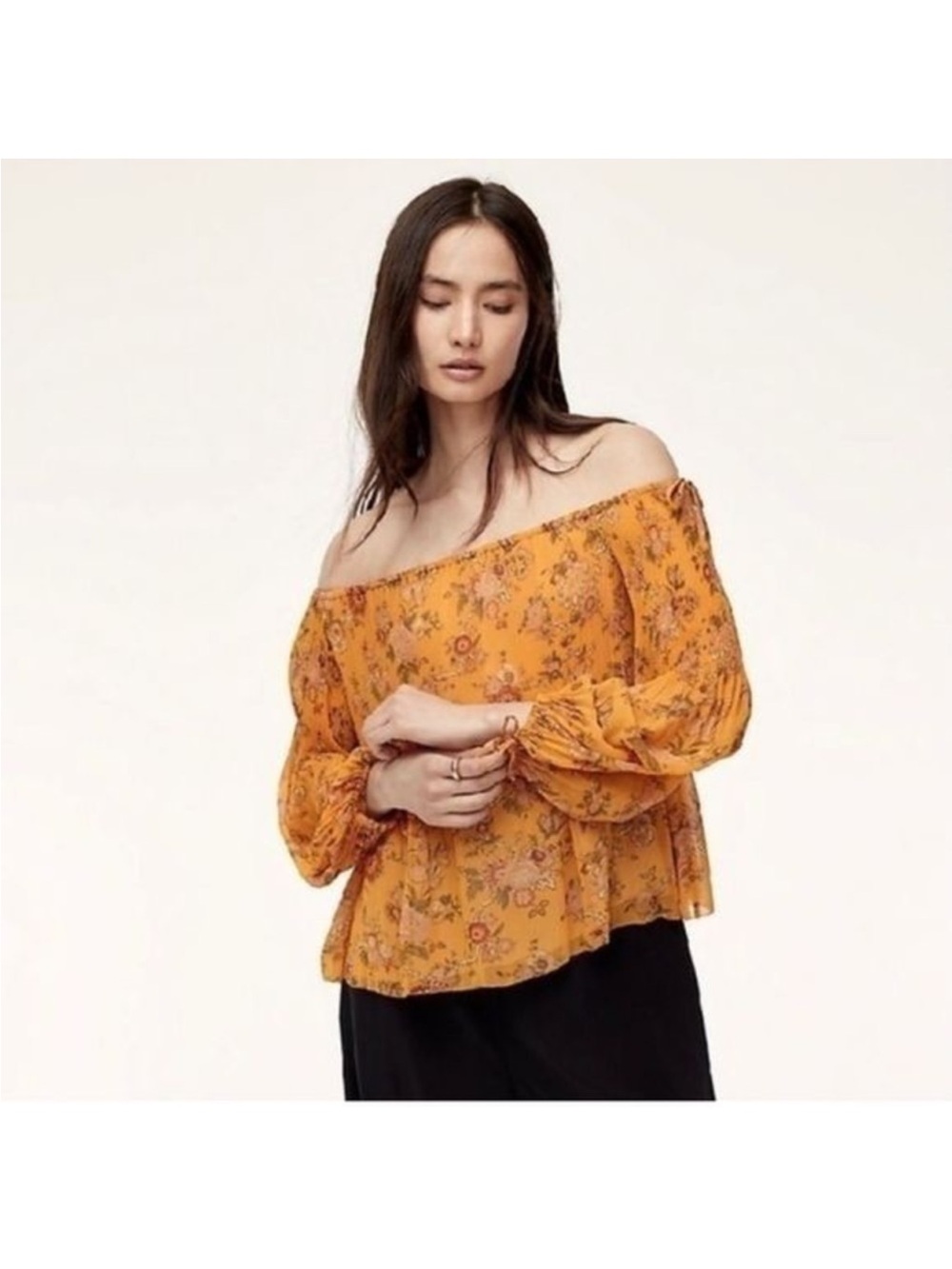 WILFRED off the shoulder printed top